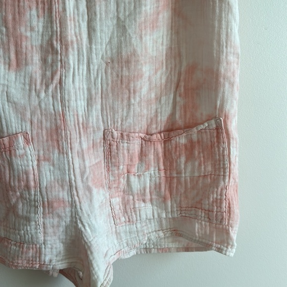 Show Me Your Mumu Cream and Pink Tilda Twisted Tie Dye Gauze Romper - Size S - Picture 3 of 7